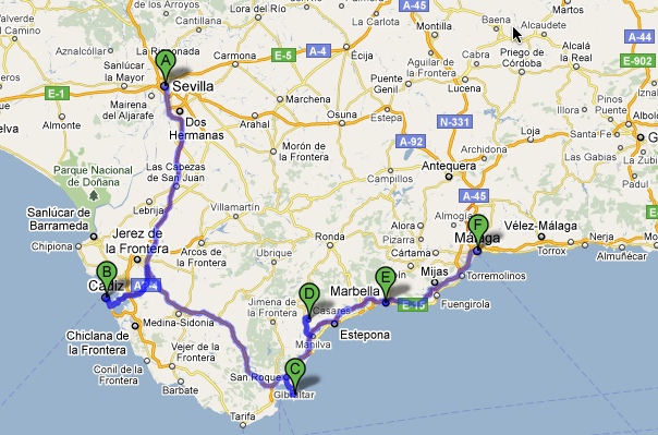 Rondreis route Andalusie
